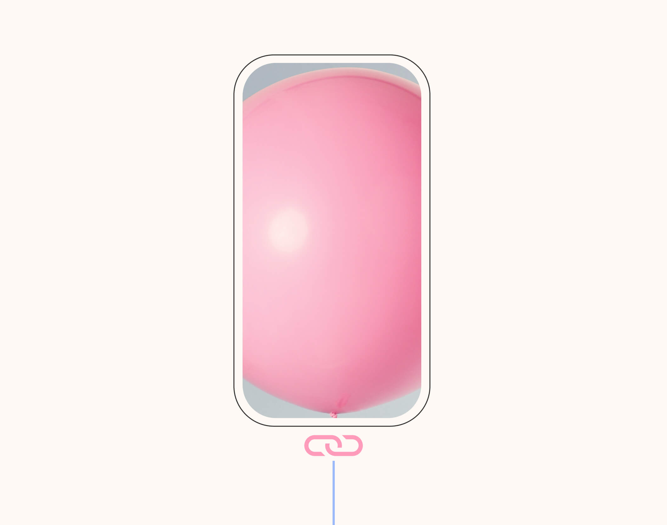 An illustration of a phone with a balloon and a link.