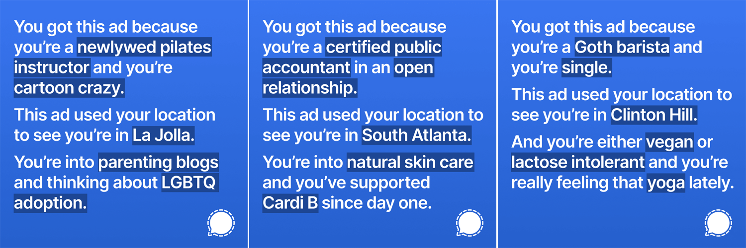 Screenshots of other ad examples