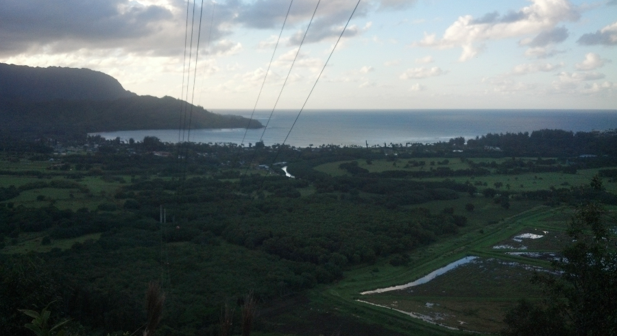 View from the hilltop overlooking Hanalei