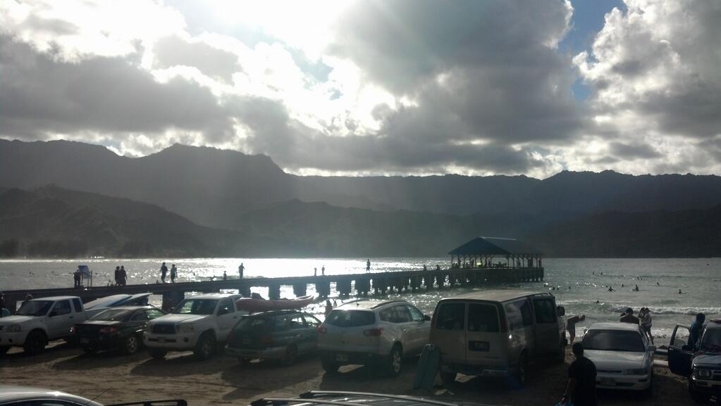 The pier at Hanalei Bay, Island of Kauai