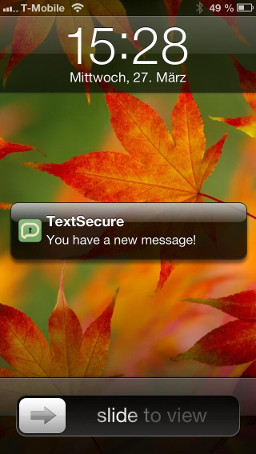 An Apple Push Notification from TextSecure on iOS