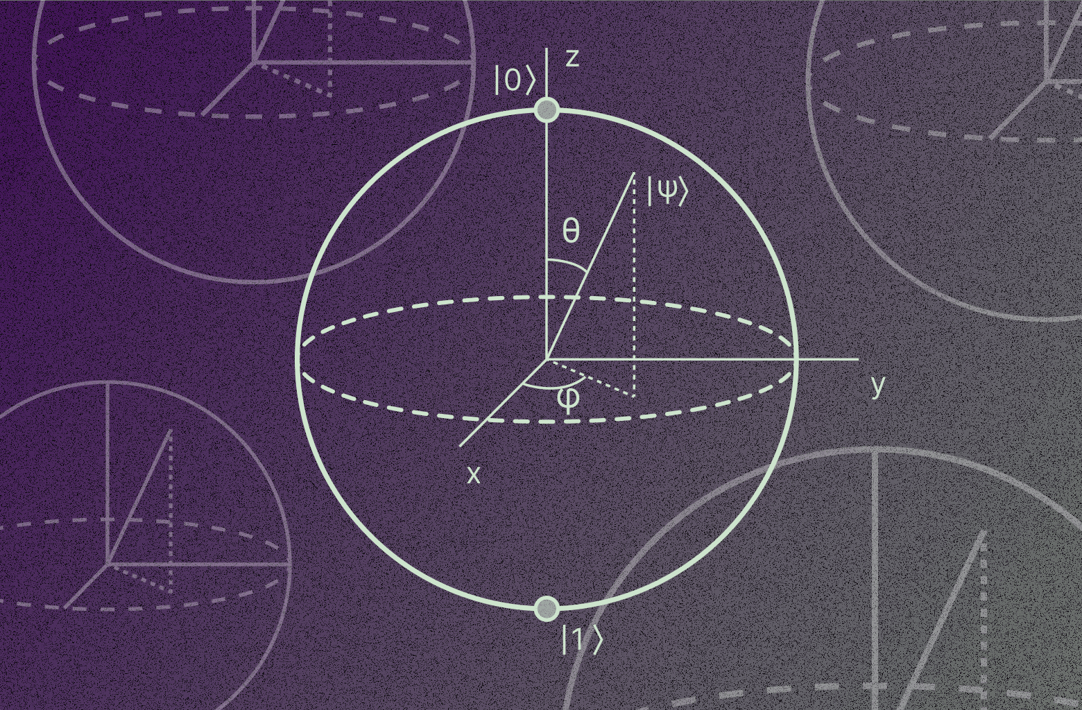An abstract illustration of a Bloch Sphere
