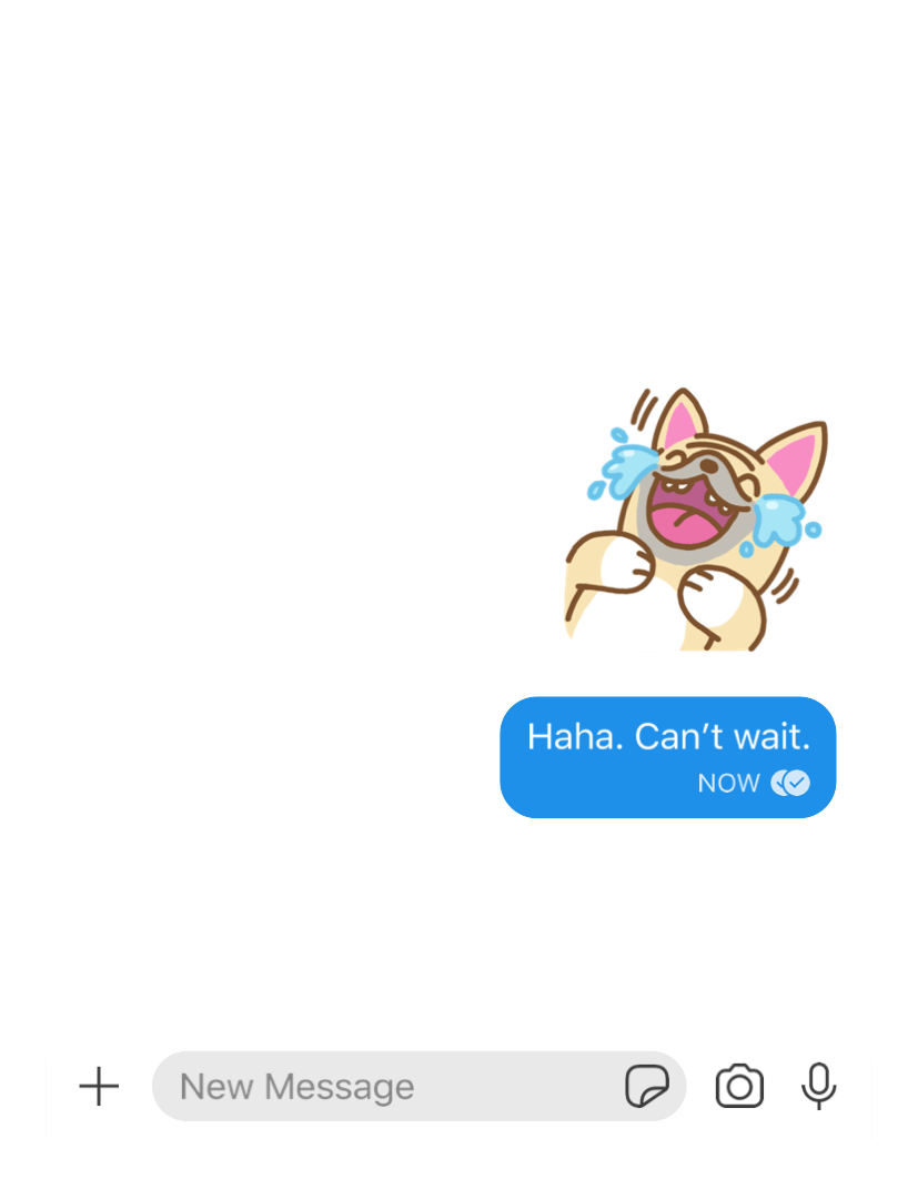 An animation that demonstrates sticker emoji suggestions.
