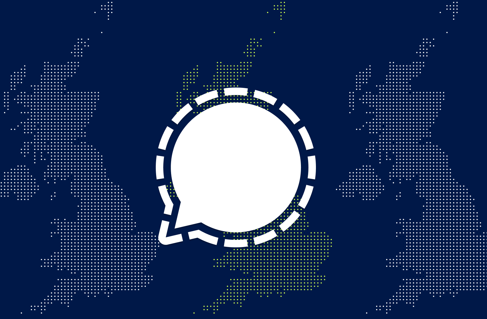 The Signal logo centered over a map of the UK in the background